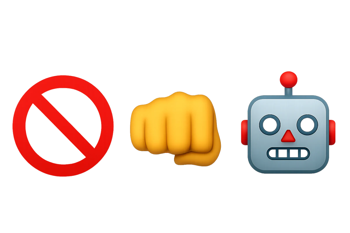 Stop Hurting Robots campaign symbols